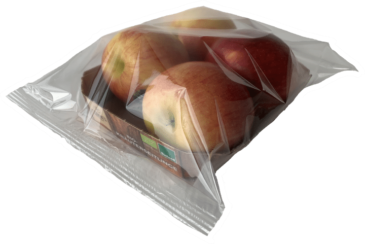 Apples in Flowpack as an example to fruit and vegetables packaging